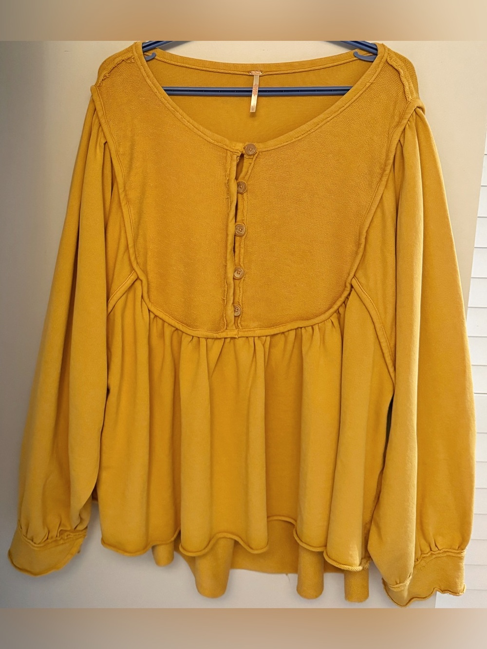 Free People About A Girl Henley Pullover L